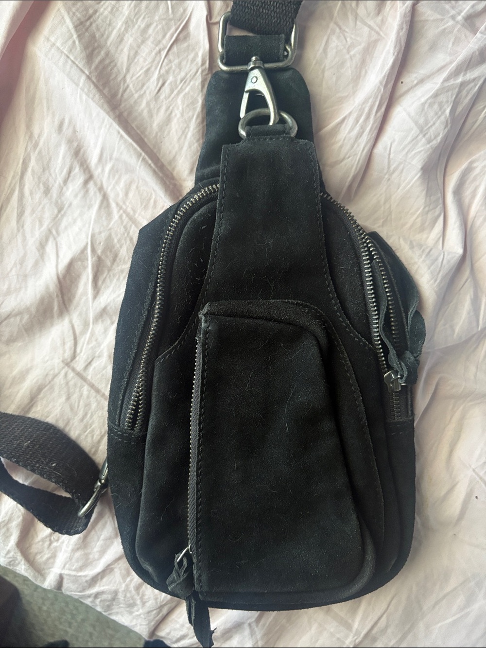 Free People Hudson Suede Sling Bag in Black - Picture 5 of 11